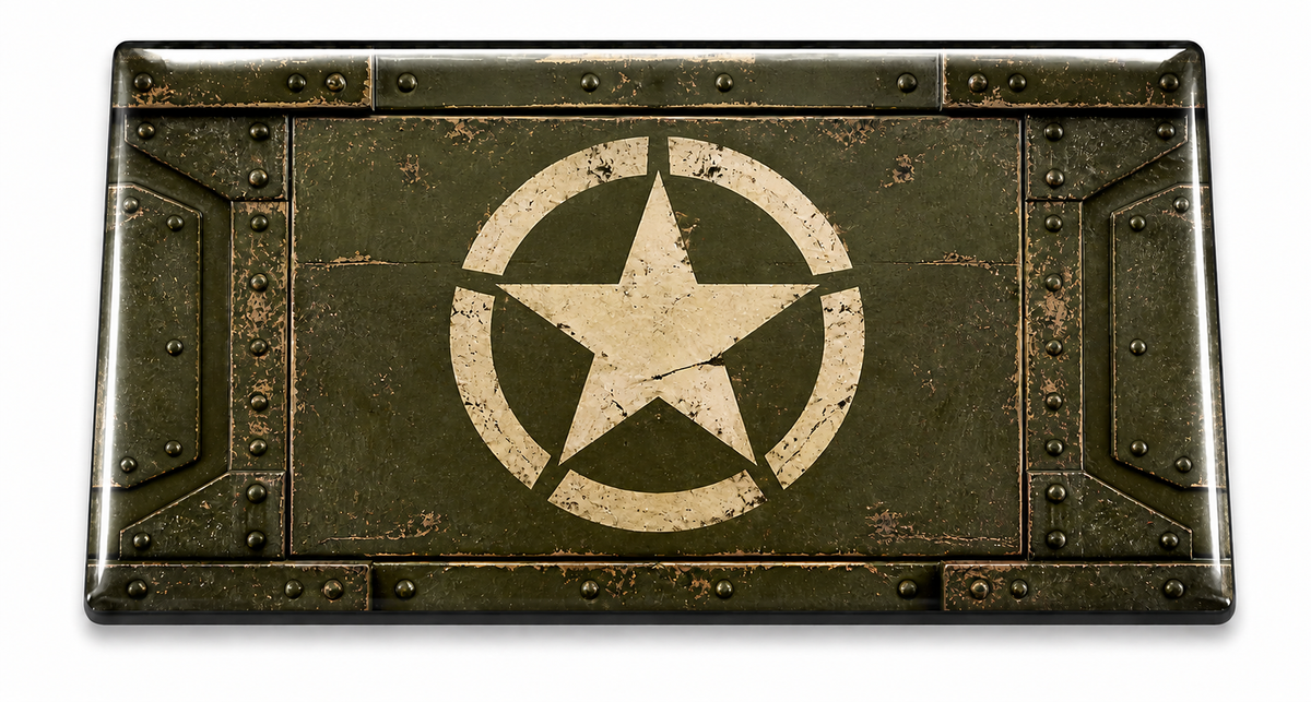 Olive drab military star domed belt insert