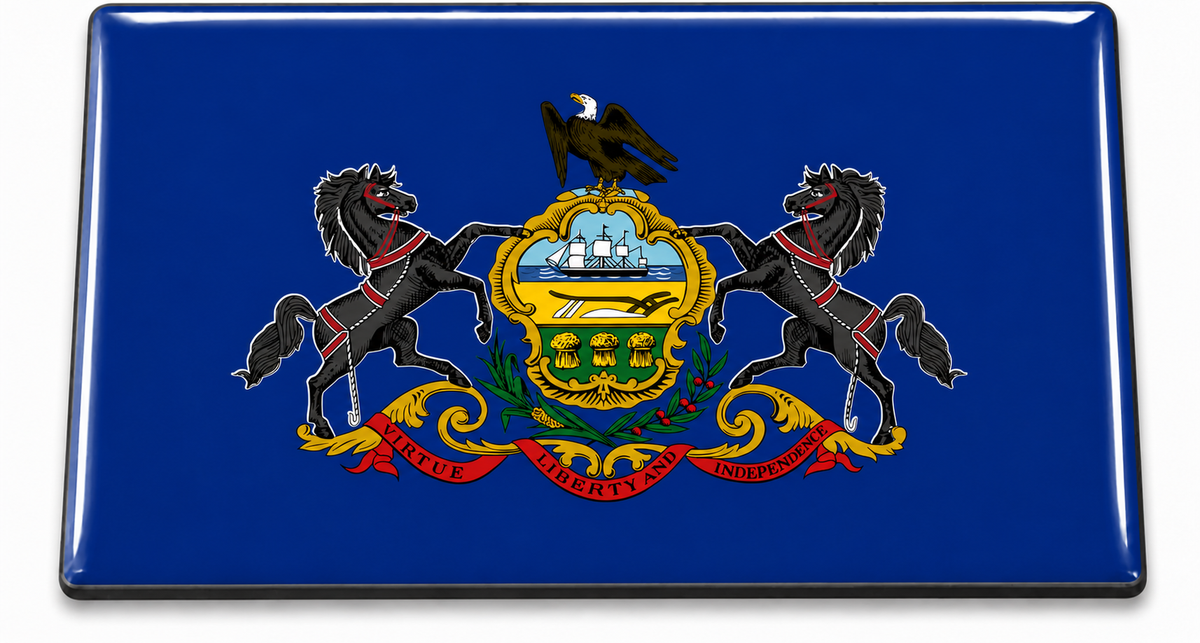Pennsylvania State Flag domed insert for the 1Buckle system