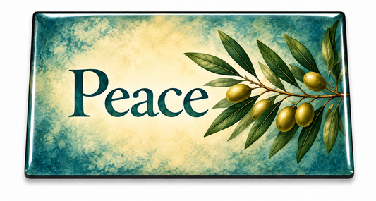 Peace Domed Insert with a glossy clear domed finish