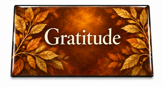 Gratitude Domed Insert with a glossy clear domed finish