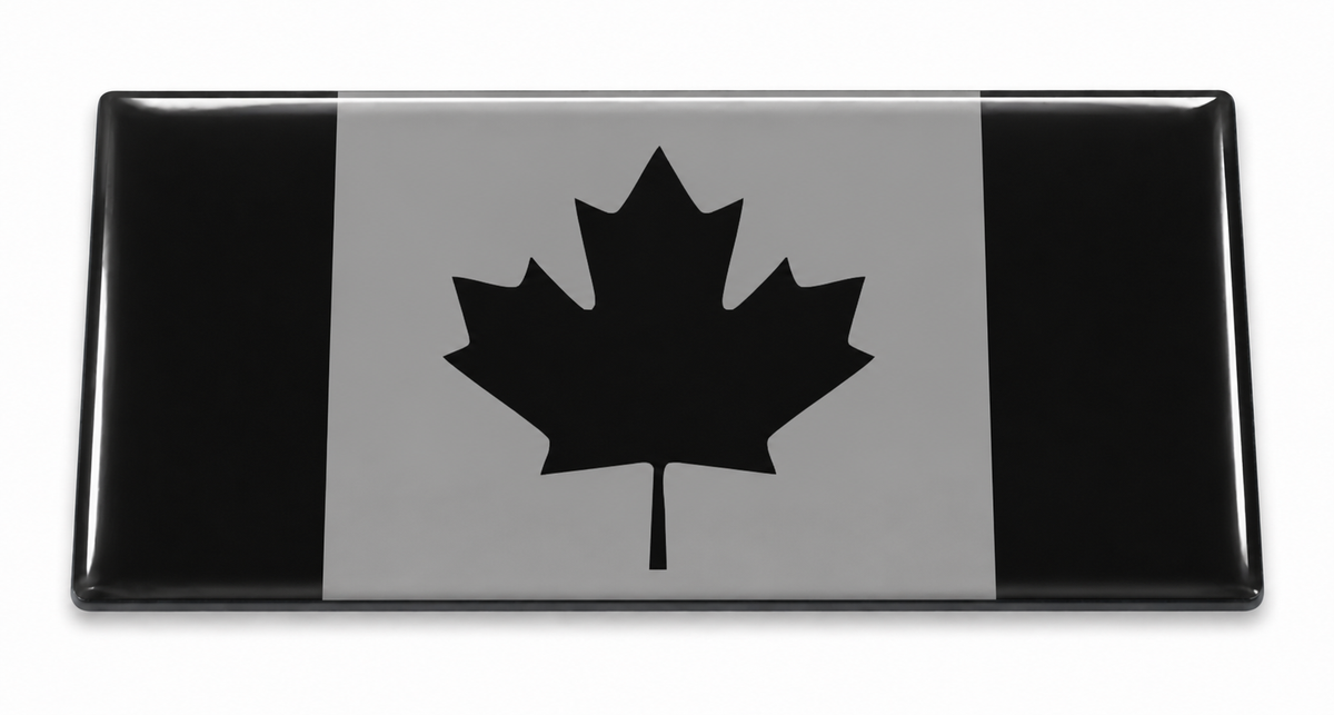 Black & Gray Canada Flag domed insert for the 1Buckle system