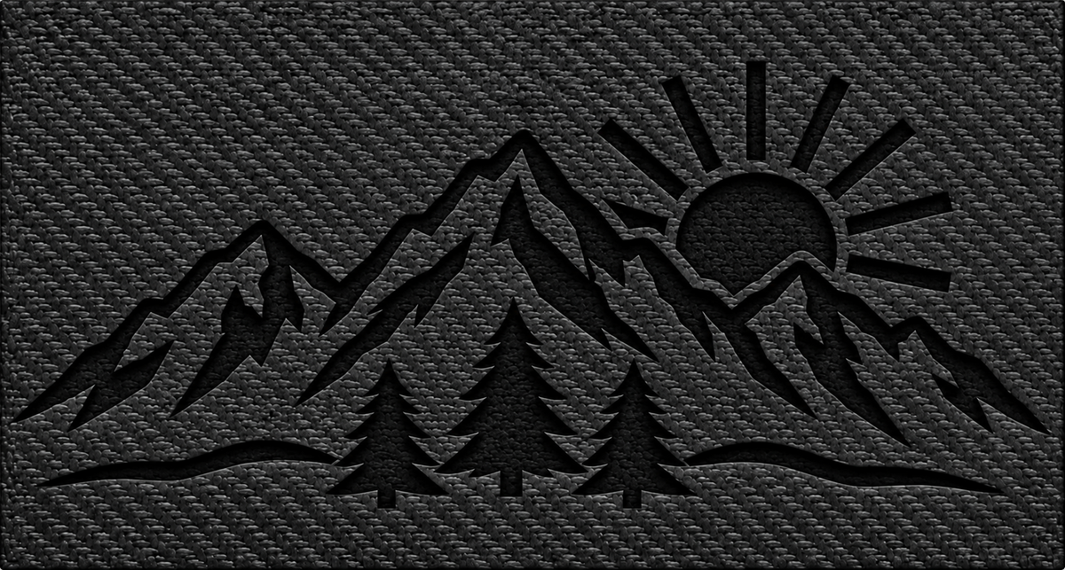 Mountain Escape — Black Carbon Bold laser-engraved insert