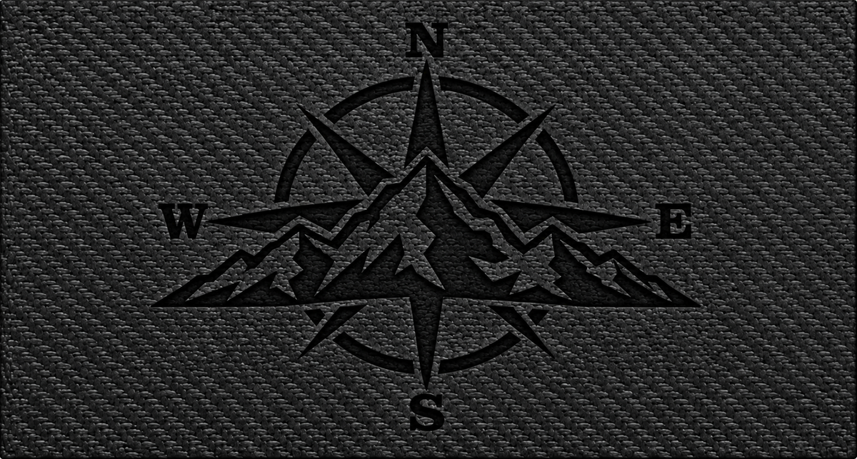 True North — Black Carbon Bold laser-engraved insert