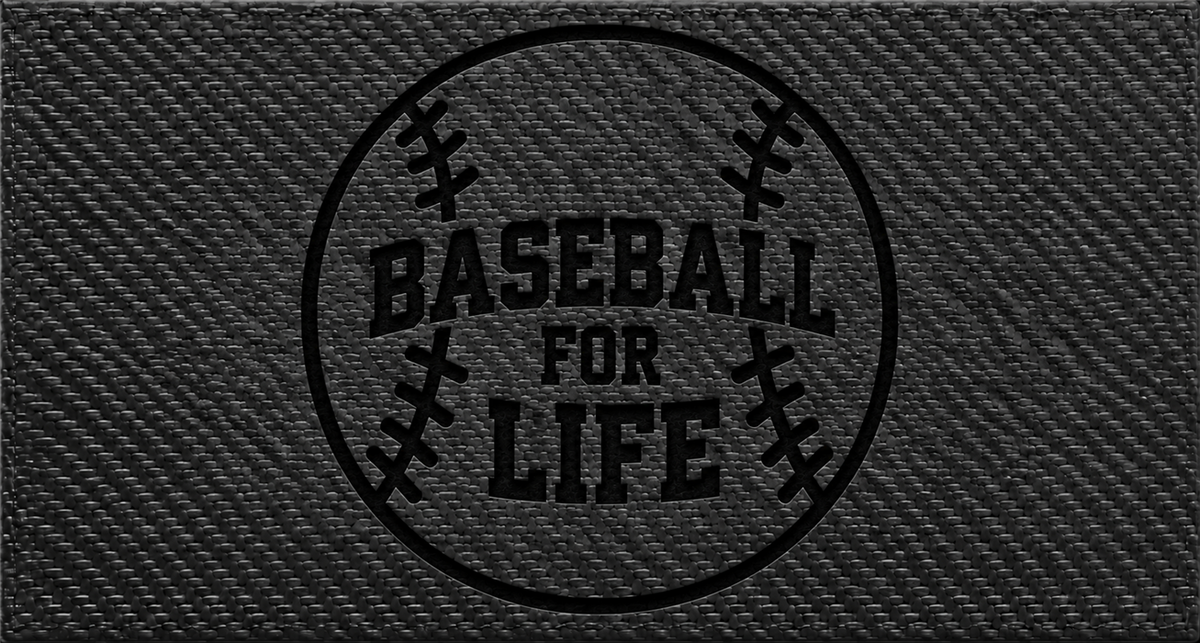 Baseball for Life — Black Carbon Bold laser-engraved leather insert