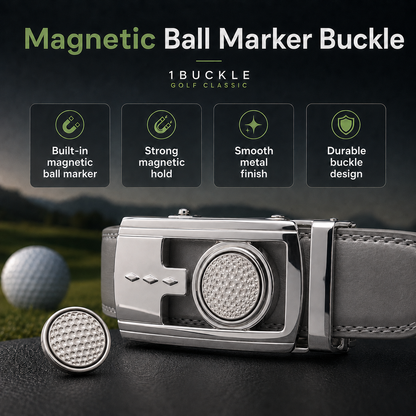 1Buckle magnetic golf ball marker ratchet buckle with removable marker