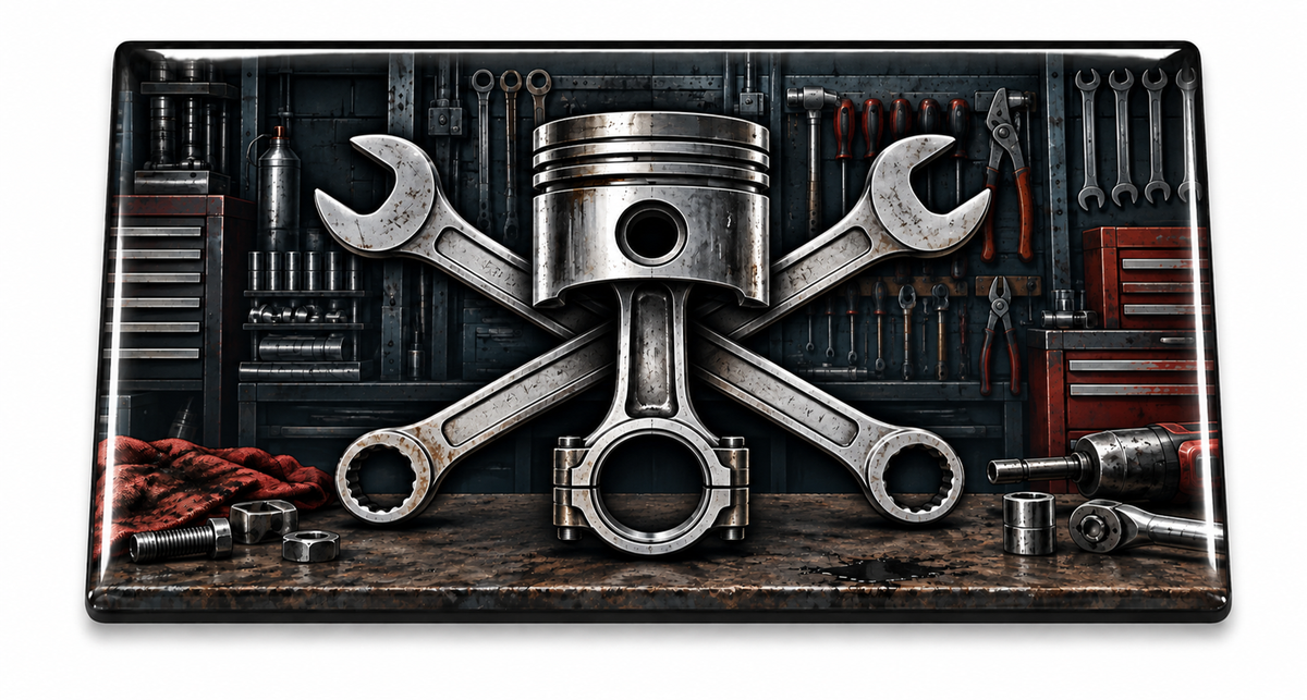 Mechanic Piston & Wrenches Domed Insert