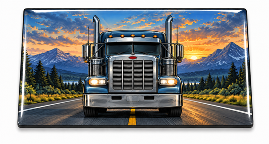 Truck Driver Open Road Domed Insert