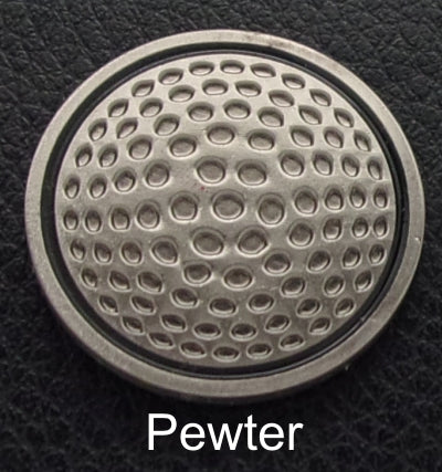 Pewter personalized golf ball marker with raised golf ball design