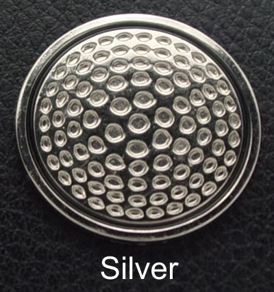 Silver personalized golf ball marker with raised golf ball design
