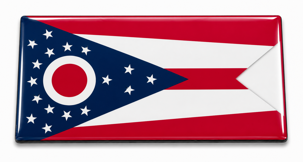 Ohio State Flag domed insert for the 1Buckle system