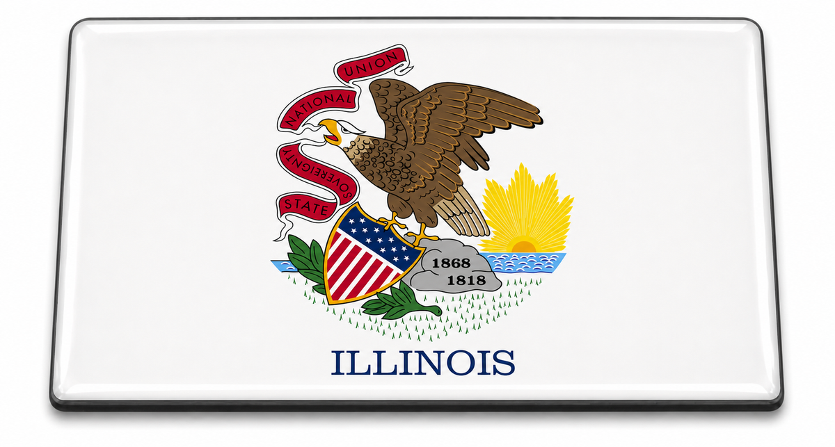Illinois State Flag domed insert for the 1Buckle system