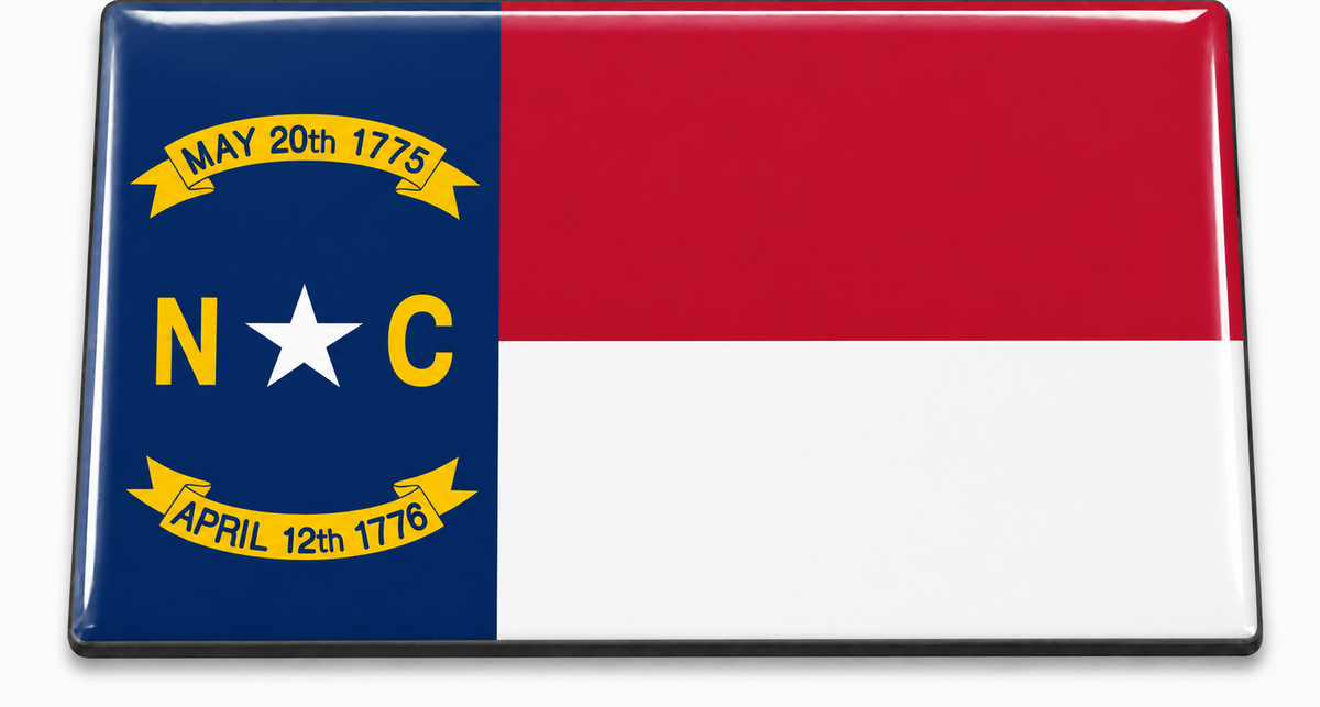 North Carolina State Flag domed insert for the 1Buckle system