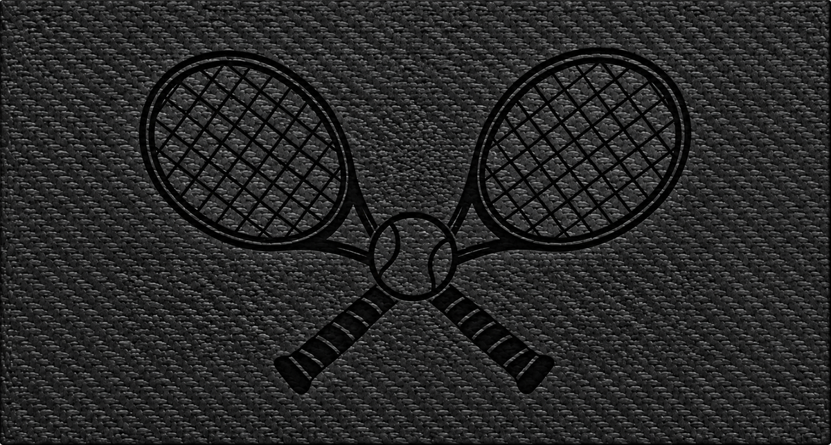 Tennis Rackets — Black Carbon Bold laser-engraved leather insert