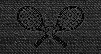 Tennis Rackets — Black Carbon Bold laser-engraved leather insert