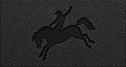 Western Bucking Bronco design — Black Carbon Bold laser-engraved insert