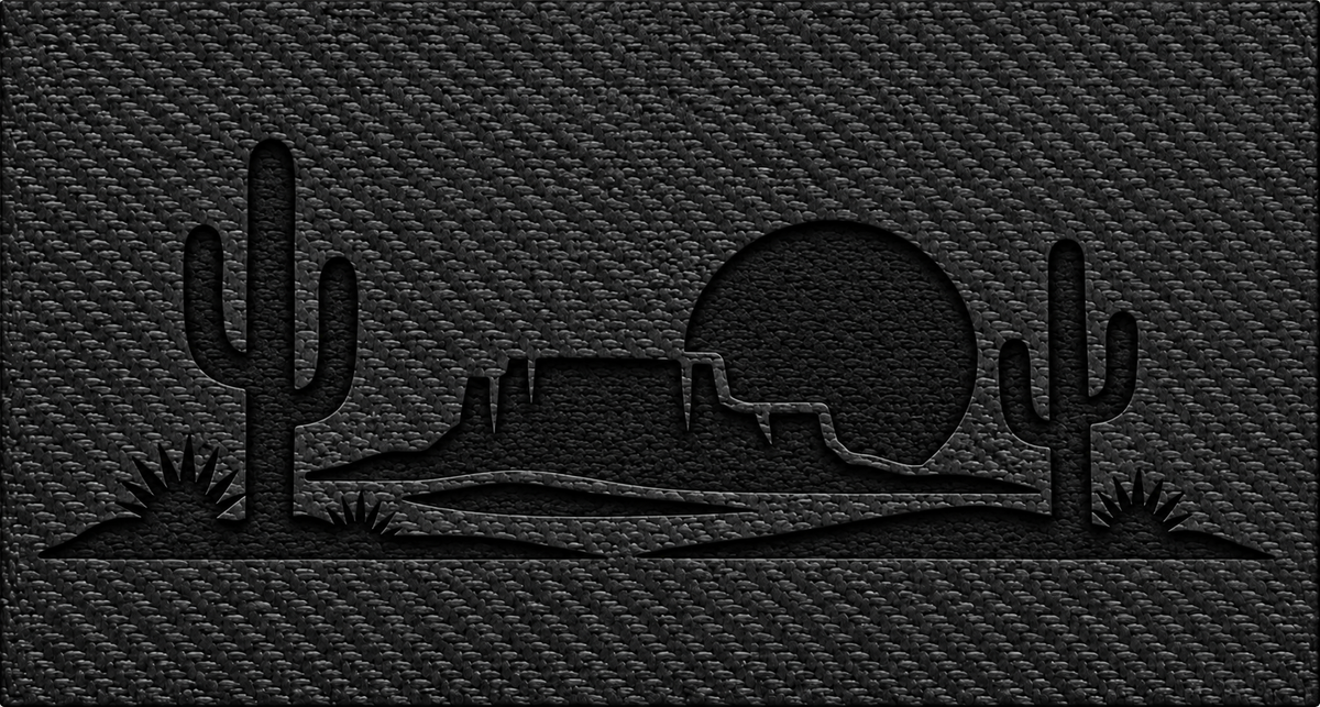 Western Desert design — Black Carbon Bold laser-engraved insert