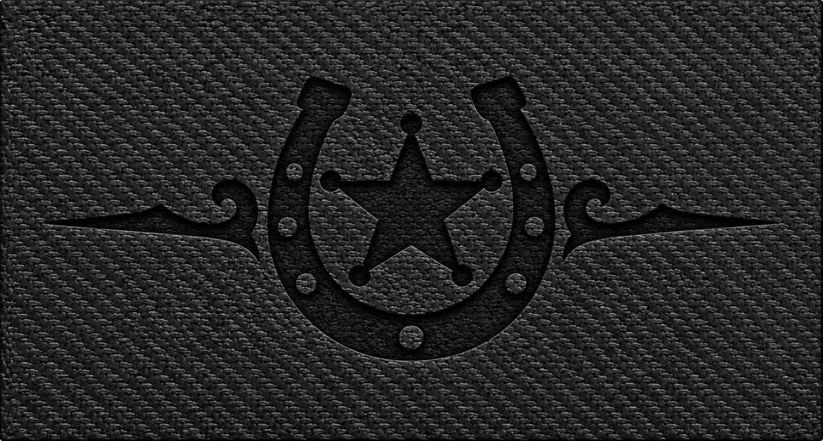 Western Horseshoe design — Black Carbon Bold laser-engraved insert