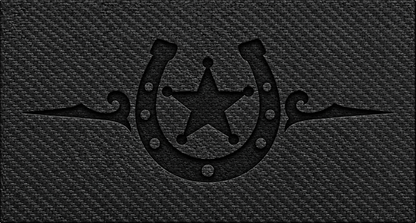 Western Horseshoe design — Black Carbon Bold laser-engraved insert