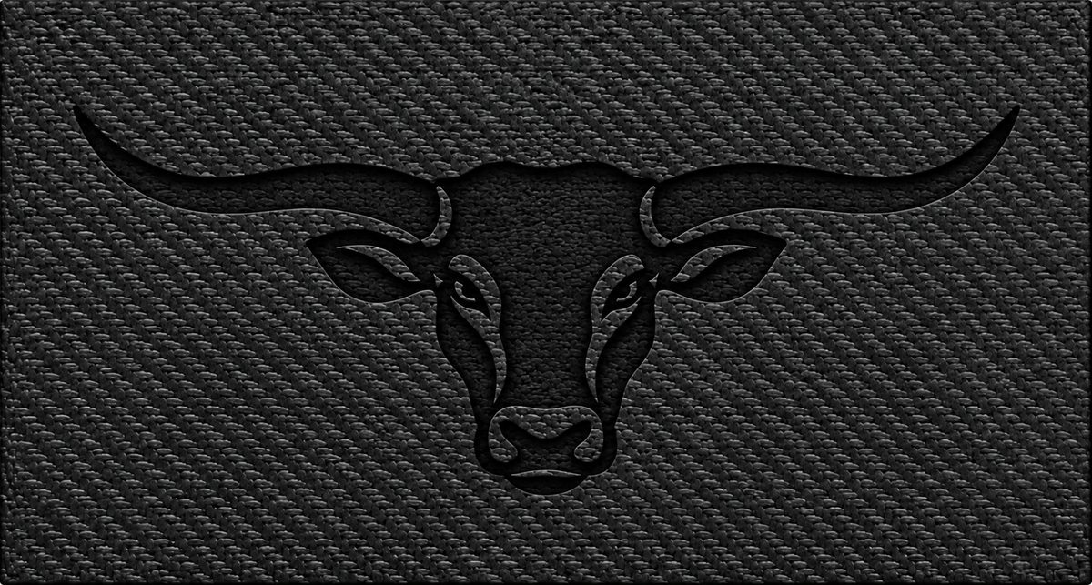 Western Longhorn design — Black Carbon Bold laser-engraved insert